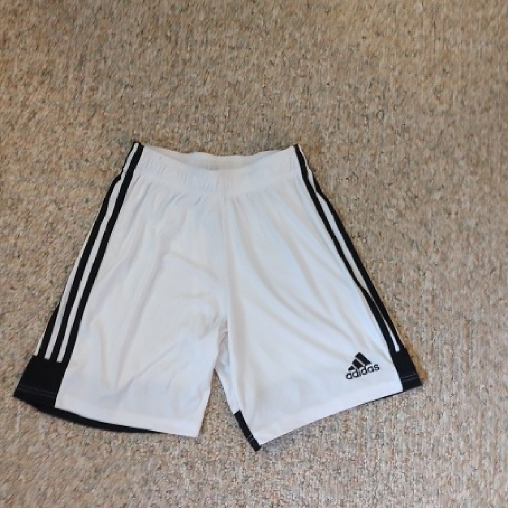 Adidas Men's White and Black Athletic Shorts